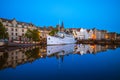 Night view of leith port in edinburgh, scotland Royalty Free Stock Photo