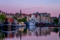 Night view of leith by the river Royalty Free Stock Photo