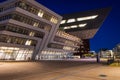 Night view of Library and Learning Center by Zaha Hadid in Vienna University of Economics and Business Royalty Free Stock Photo