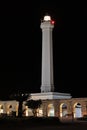 Night view of the lighthouse of Cape of leuca Royalty Free Stock Photo