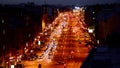 Night view of Ligovsky Prospect in the center of Saint Petersburg, Russia