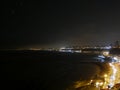 Night view of Lima bay from Barranco district, Peru Royalty Free Stock Photo