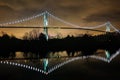 Night View of Lions Gate Bridge Royalty Free Stock Photo