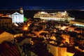 Night view of lisbon Portugal, alfama district Royalty Free Stock Photo