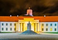 Night view of the Lithuania National Museum under the Gediminas hill in Vilnius,Lithuania...IMAGE Royalty Free Stock Photo