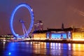 Night view of London Eye Royalty Free Stock Photo