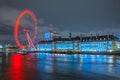 Night view of London Eye Royalty Free Stock Photo