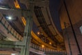 Night view with long-exposure starburst effects, of the complex Hakozaki Junction on the Shuto Expressway in Chuo CIty, Tokyo,