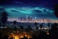 Night view of Los Angeles, California, United States of America, Los Angeles at night, AI Generated Royalty Free Stock Photo