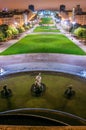 Luminous fountain on Alameda Park, Lisbon, Portugal