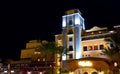 Night view of luxury Villa Cortes Mexican themed hotel in Playa de las Americas resort,Tenerife,Canary Islands.