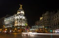 Night view of Madrid in Christmas Royalty Free Stock Photo