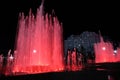 night view of Magic Fountain in Dushanbe Tajikistan