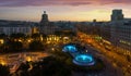 Night view of Plaza Catalunya, Barcelona Royalty Free Stock Photo