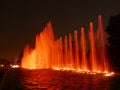 Night view of Magic Water Circuit fountains in Lima Royalty Free Stock Photo