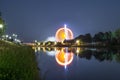 Night view of the Maidult with Ferris wheel in Regensburg, Germany Royalty Free Stock Photo