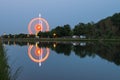 Night view of the Maidult with Ferris wheel in Regensburg, Germany Royalty Free Stock Photo