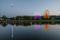 Night view of the Maidult with Ferris wheel in Regensburg, Germany Royalty Free Stock Photo