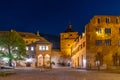 Night view of the main courtyard of the palace in Heidelberg, Germany