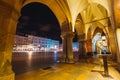 Night view of Main Market Square in Krakow. Krakow is one of the most beautiful city in Poland Royalty Free Stock Photo