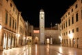 Night view on the main street Stradun in Old town of Dubrovnik Royalty Free Stock Photo
