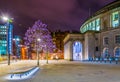 Night view of the Manchester central Library, England Royalty Free Stock Photo