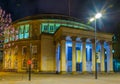 Night view of the Manchester central Library, England Royalty Free Stock Photo