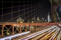 Night view on Manhattan from Brooklyn bridge