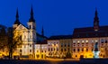 Night view of Masaryk Square, Jihlava