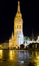 Night view of Matthias Church, Budapest Royalty Free Stock Photo