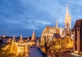 Night view of the Matthias Church is a Roman Catholic church located in Budapest Royalty Free Stock Photo