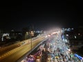 Night view on mayor Hanif Flyover, Dhaka Royalty Free Stock Photo