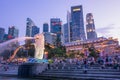 Merlion Park. Downtown Core. Marina Bay. Singapore Royalty Free Stock Photo