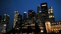 Night view of Merlion statue, landmark of Singapore Royalty Free Stock Photo