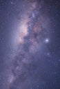 Night view of milky way galaxy in Ngadas. Royalty Free Stock Photo