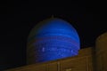 Night view of the Mir-i Arab Madrasa in Bukhara, Uzbekistan