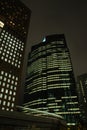 Night view of modern office buildings skyscrapers at night in Toko, Japan Royalty Free Stock Photo