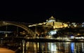 Night view on Monastery of Serra do Pilar. The architectural landmark of Gaia. Porto Royalty Free Stock Photo