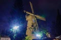 Night view of the Montefiore Windmill, Jerusalem Royalty Free Stock Photo