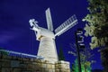 Night view of the Montefiore Windmill, Jerusalem Royalty Free Stock Photo