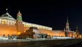 Night view of Moscow Red Square, Mausoleum of Lenin