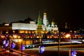 Night view on Moscows Kremlin in winter Royalty Free Stock Photo