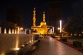 Night view of mosque in Sharjah Royalty Free Stock Photo
