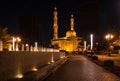 Night view of mosque in Sharjah Royalty Free Stock Photo