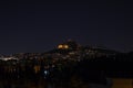 Night view of mount lycabettus in athens greece Royalty Free Stock Photo
