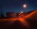 Night view of mountain countryside road in Ladis