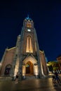 The night view of Myeongdong Cathedral church in Seoul City, South Korea