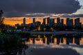 Night view of Nanxi Wetland Park in Changchun Royalty Free Stock Photo