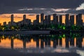 Night view of Nanxi Wetland Park in Changchun Royalty Free Stock Photo