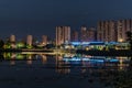 Night view of Nanxi Wetland Park in Changchun Royalty Free Stock Photo